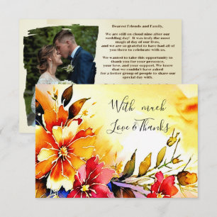 Tarjeta Brillante foto floral de acuarela para boda Agrade