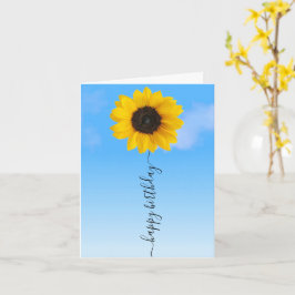 Tarjeta Brillante Girasol y Cielos Azules Saludo de cumple