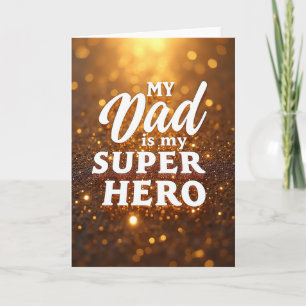 Tarjeta brillante Héroe Mi Papá
