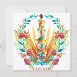 Tarjeta Brillante incendio floral en Beltane Maypole