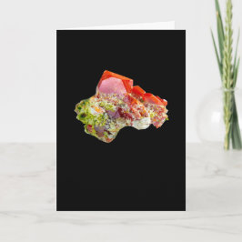 Tarjeta Brillante Red Lustroso Wulfenite Crystal Añadir te