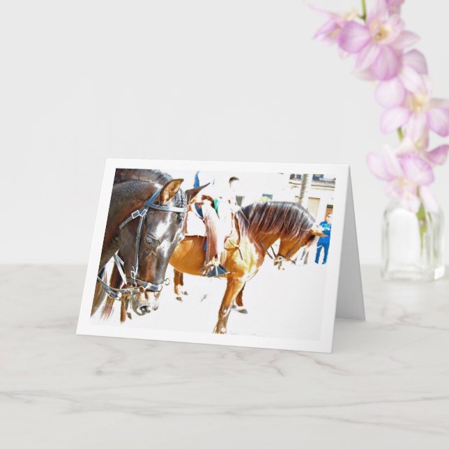 Tarjeta Brillante retrato de caballos españoles (Orquídea)