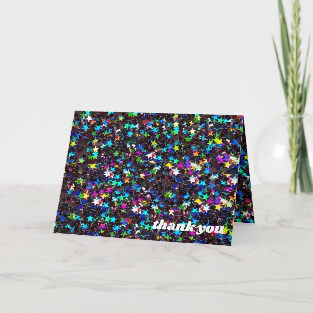 Tarjeta brillantes estrellas gracias (Anverso)