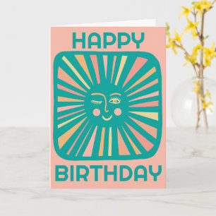 Tarjeta Brillo Alegre Sol FELIZ CUMPLEAÑOS Cumpleaños Pers