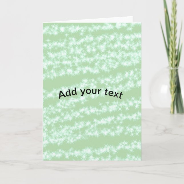 Tarjeta Brillo destello de verde pastel nombre texto boho  (Anverso)