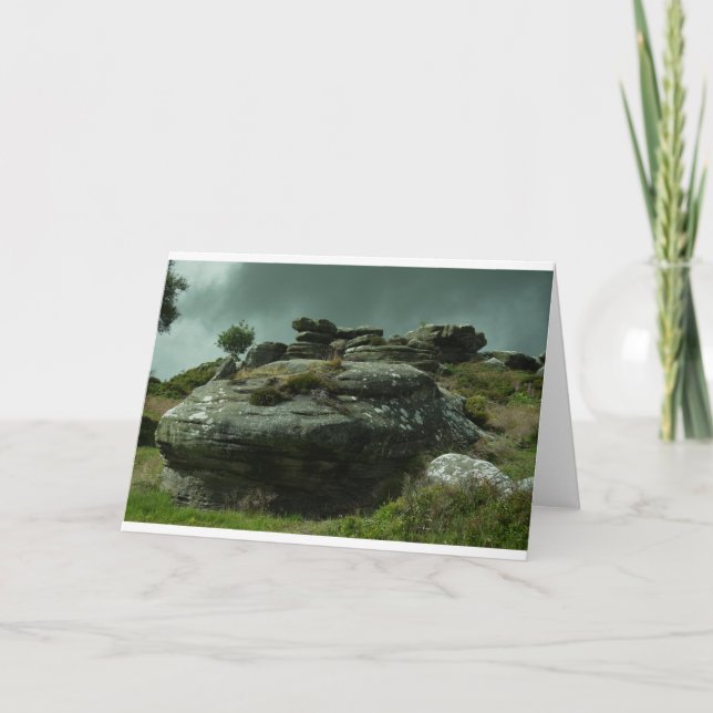 Tarjeta Brimham Rocks y Moody Sky (Anverso)