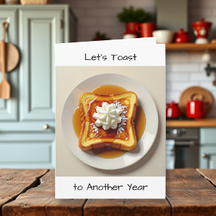 Tarjeta Brindemos por otro año   Aniversario feliz