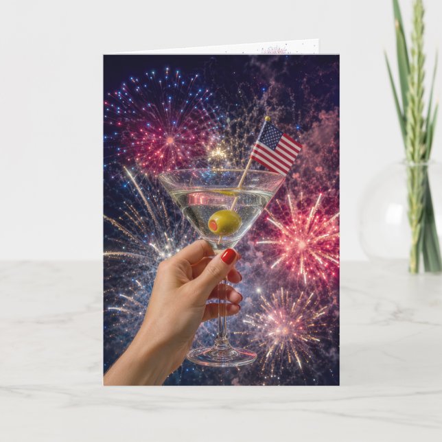 Tarjeta Brindis de Martini del 4 de Julio (Anverso)