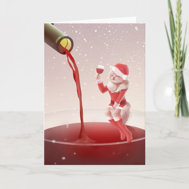 Tarjeta Brindis de Navidad Meowy (Anverso)
