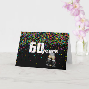 Tarjeta Brindis por 60 años en confetti
