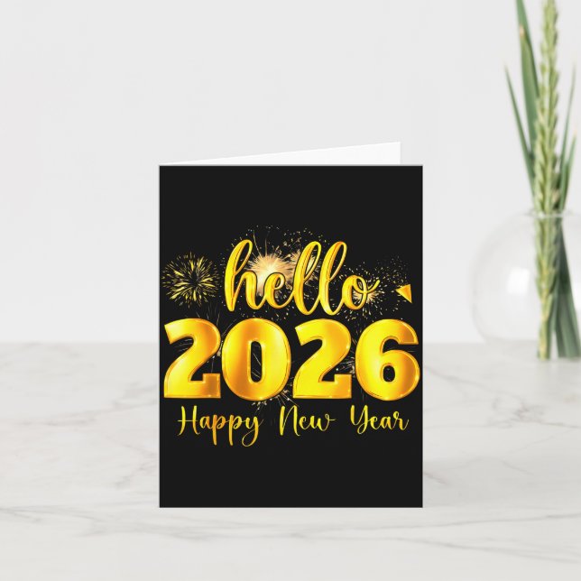 Tarjeta Brindis por el Año Nuevo Feliz Año Nuevo 2026 Fies (Anverso)