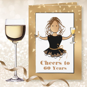 Tarjeta Brindis por los 60 años de su brillo femenino Cump
