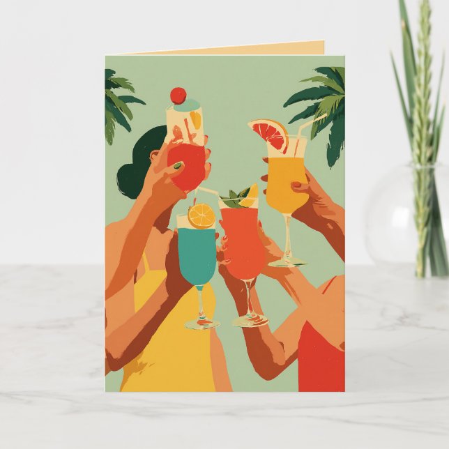 Tarjeta Brindis Tropical a la Novia (Anverso)