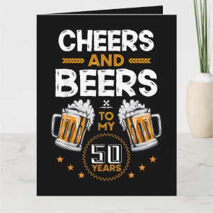 Tarjeta Brindis y Cervezas por mis 50 Años