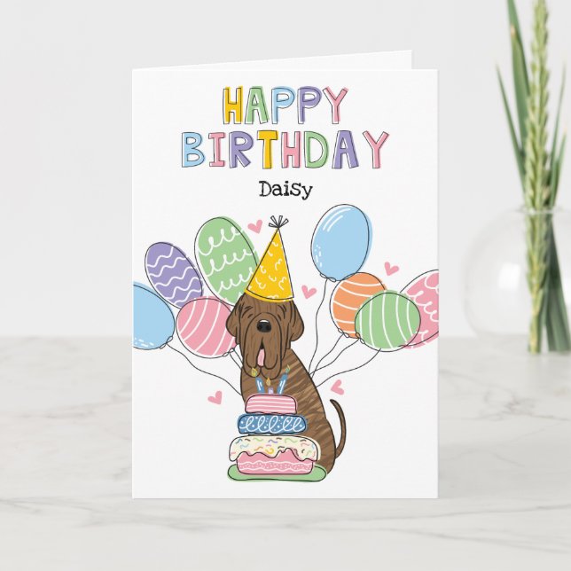 Tarjeta Brindle Neapolitan Mastiff Cumpleaños (Anverso)