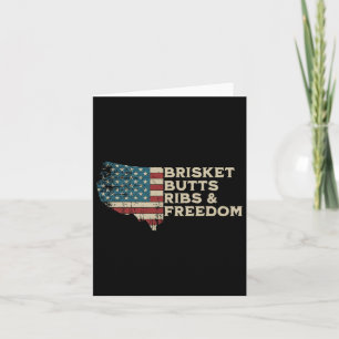 Tarjeta Brisket Butts Ribs And Freedom Vintage American Bb