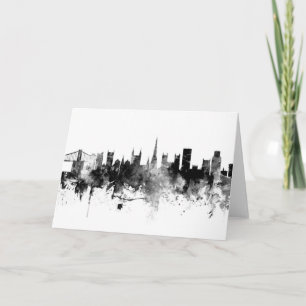 Tarjeta Bristol England Skyline Black White