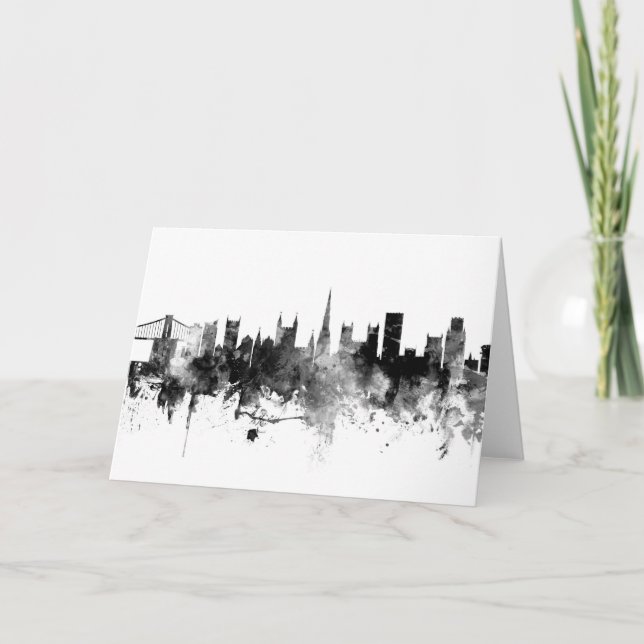 Tarjeta Bristol England Skyline Black White (Anverso)