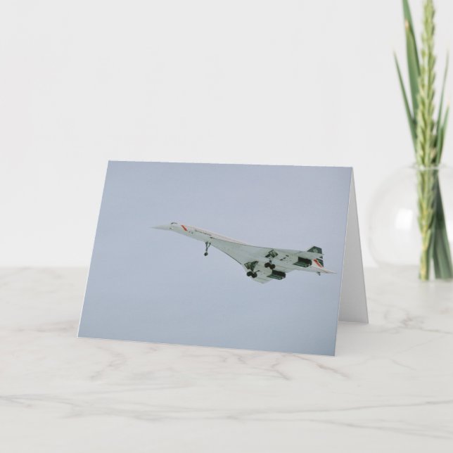 Tarjeta British Airways Concorde en la pendiente final, (Anverso)