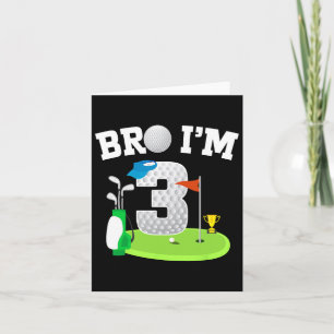 Tarjeta Bro, tengo 3 años, tema de golf, 3 cumpleaños, gol