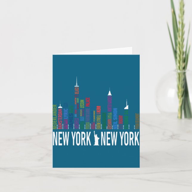 Tarjeta Broadway Theaters New York Skyline  (Anverso)