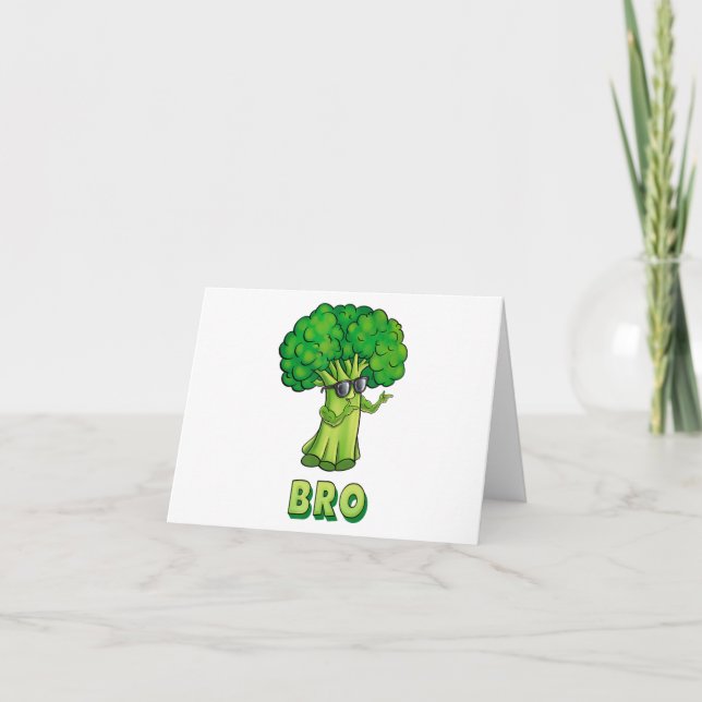 Tarjeta Broccoli es mi Bro Fitness Veggie Power Vegan Bro (Anverso)