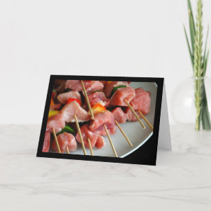 Tarjeta Brochetas de pimienta de cerdo