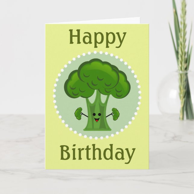 Tarjeta Brócoli Feliz Cumpleaños (Anverso)