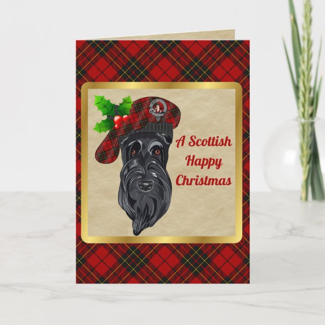 Tarjeta Brodie Badge & Tartan Personalized Xmas (Anverso)