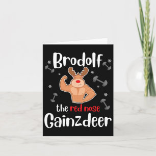 Tarjeta Brodolf The Red Nose Gainzdeer Mens Gym Navidades