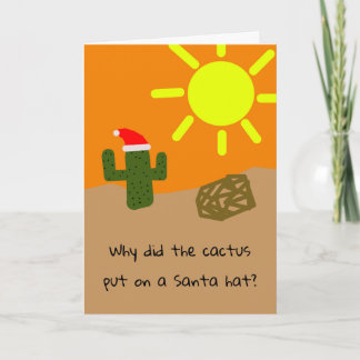 Tarjeta Broma de Cactus de Navidad