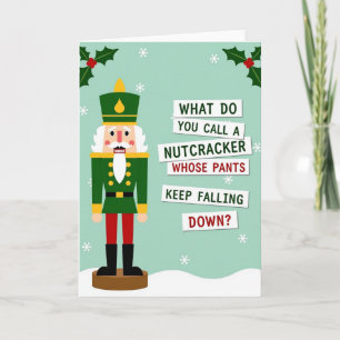 Tarjeta Broma de pantalones de cascanueces de Navidad