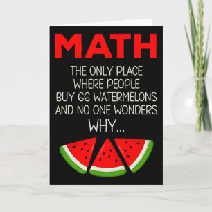 Tarjeta Broma divertida de cálculo de sandía de matemática