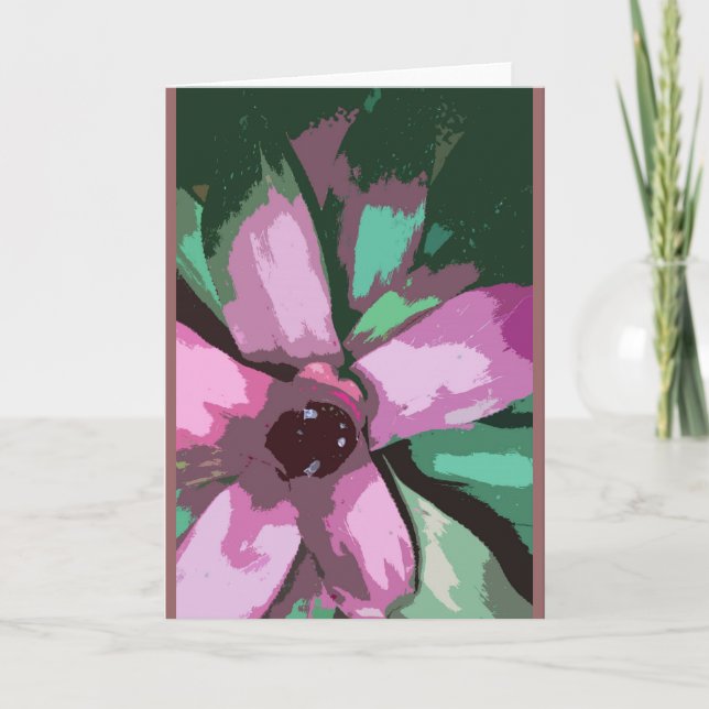 Tarjeta Bromeliad tropical colorido (Anverso)