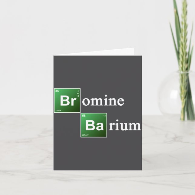 Tarjeta Bromine And Barium Periodic Table Chemistry Elemen (Anverso)