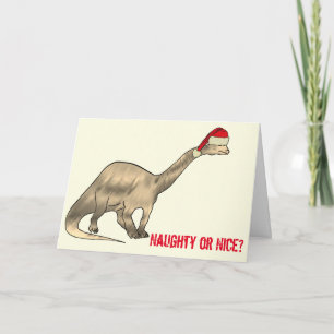 Tarjeta Brontosaurio Santa Dinosaurio Divertido Eslogan Fe