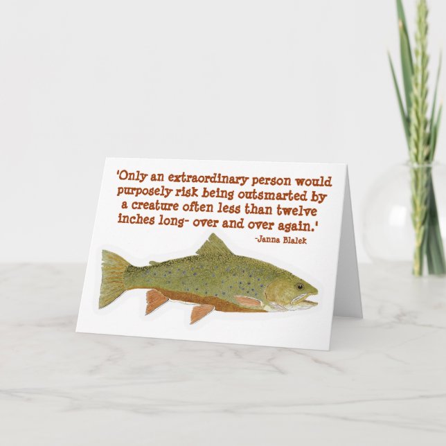 Tarjeta Brook Trout con cita graciosa (Anverso)