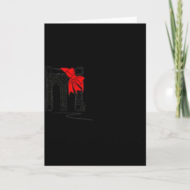 Tarjeta Brooklyn Bridge New York City Nyc Christmas T Shir (Anverso)