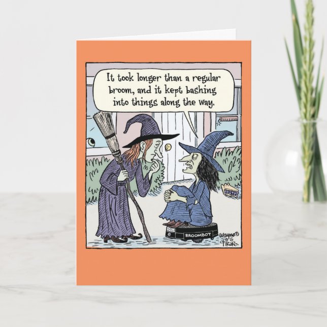 Tarjeta Broombot Halloween (Anverso)
