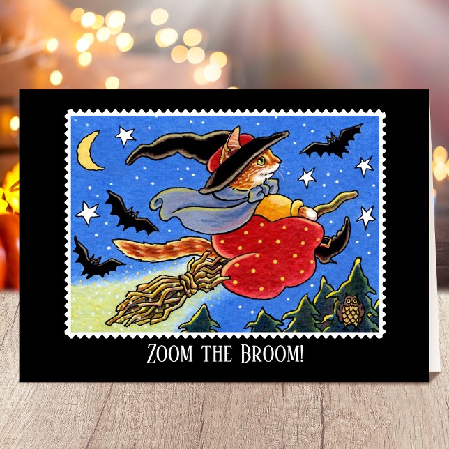 Tarjeta Broomstick de bruja de gato para personalizado Hal (Subido por el creador)
