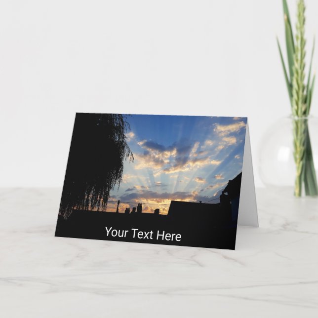 Tarjeta Brote de sol personalizable al atardecer (Anverso)