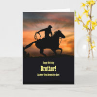 Brother Birthday Guay Country Western Horse Card