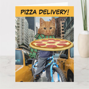 TARJETA BROTHER BIRTHDAY PIZZA CAT GREETING CARDS