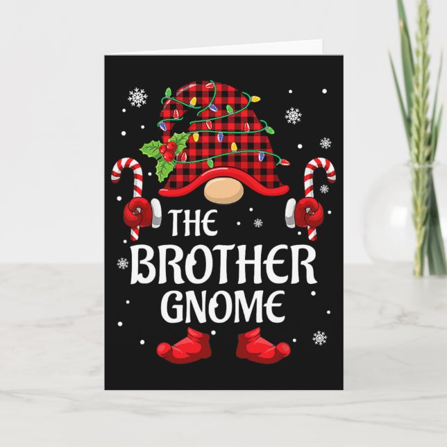 Tarjeta Brother Gnome Matching Christmas Pjs For Family  (Anverso)