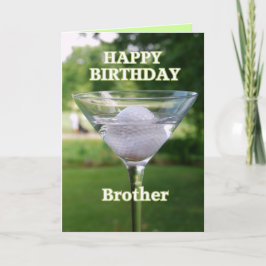 Tarjeta Brother Martini Golf Ball Happy Birday Card