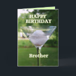 Tarjeta Brother Martini Golf Ball Happy Birday Card<br><div class="desc">Hermano Martini Golf Ball Birthday CardGolf es una gran excusa para celebrar un cumpleaños en el hoyo 19!</div>