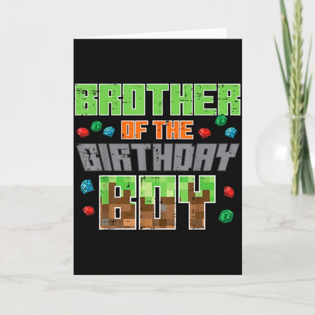 Tarjeta Brother Of Birthday Boy Xel Gamer Bday Party Boys  (Anverso)