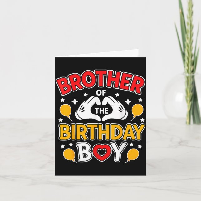 Tarjeta Brother Of The Birthday Boy For Matching Family Pa (Anverso)