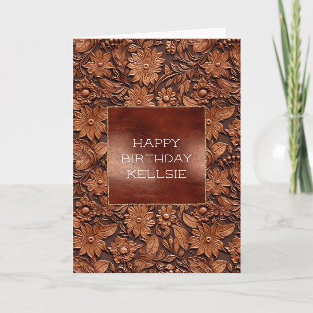 Tarjeta Brown Boho Floral (Anverso)