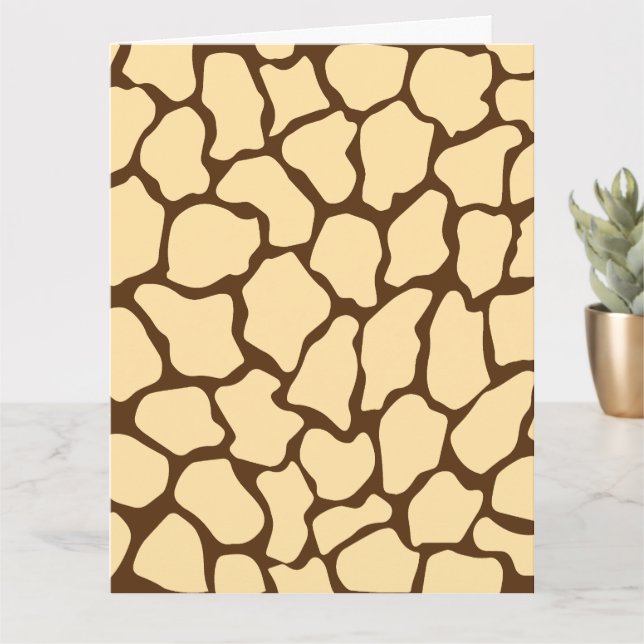 Tarjeta Brown Giraffe Pattern – Minimal Animal Print (Planta pequeña)